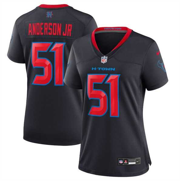 Women%27s Houston Texans #51 Will Anderson Jr. Navy 2024 2nd Alternate Stitched Jersey Dzhi->women nfl jersey->Women Jersey